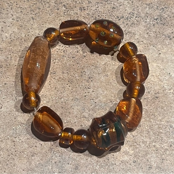 Faux, Costume, Estate Jewelry, Brown Beaded Bracelet - Picture 1 of 8